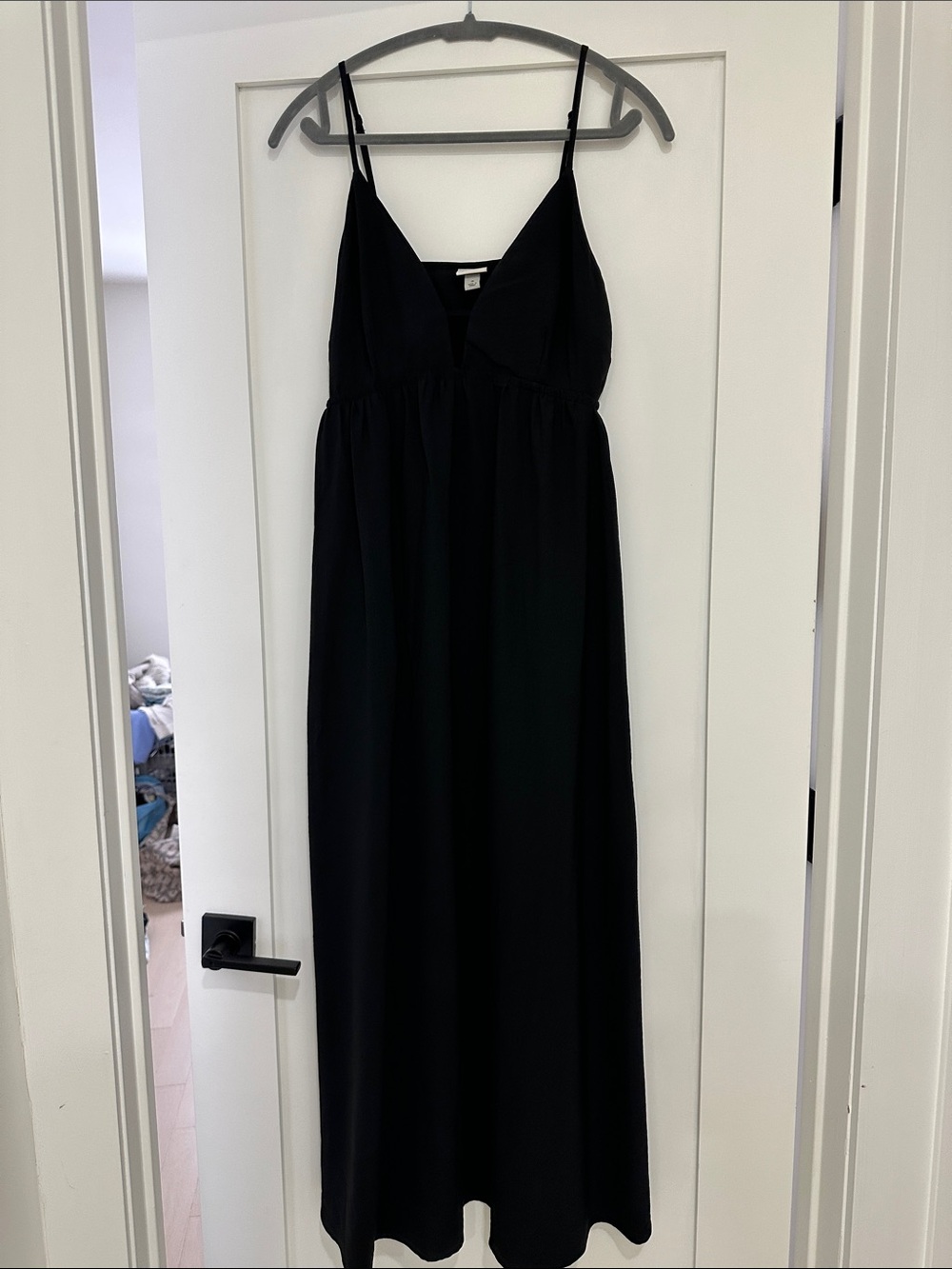 a new day Black V-Neck Spaghetti Strap Maxi Dress